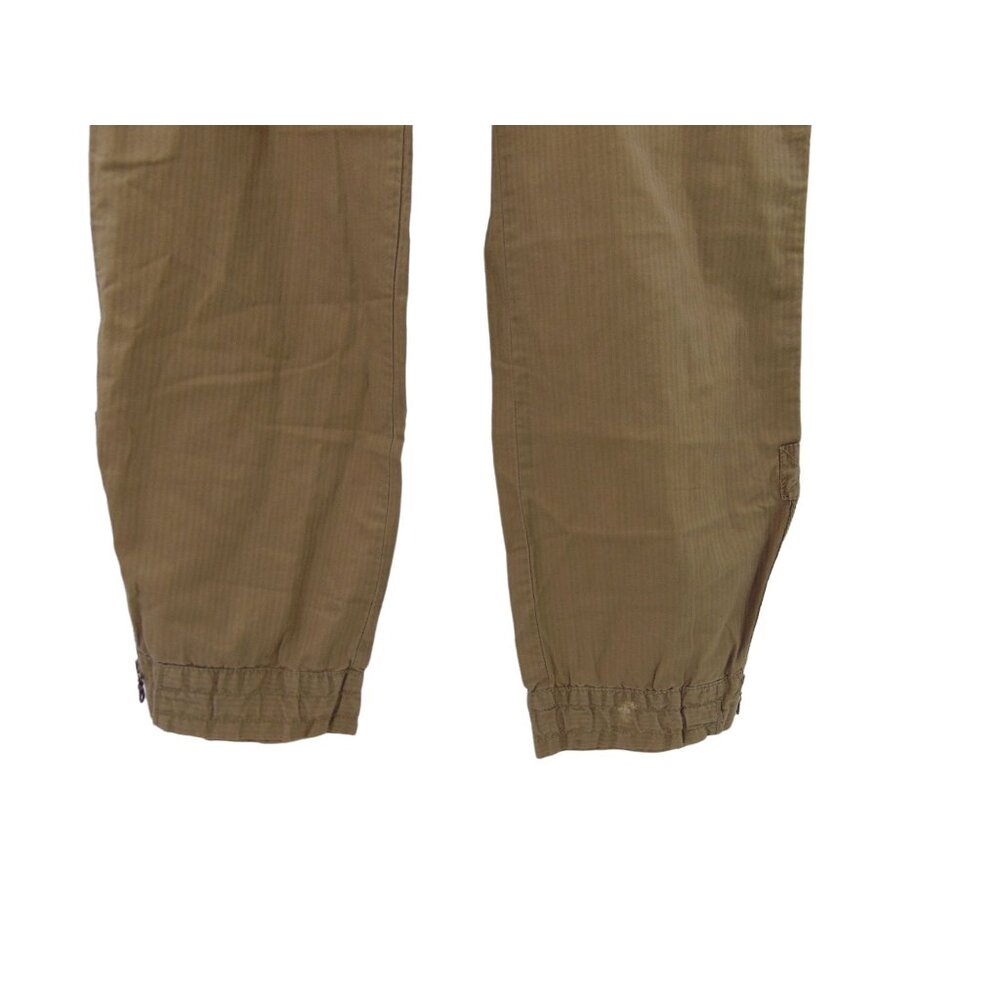 Hei Hei Anthropologie Green Pants 4 Shadow Stripe Cargo Pockets Low Rise Zipper - Picture 3 of 12